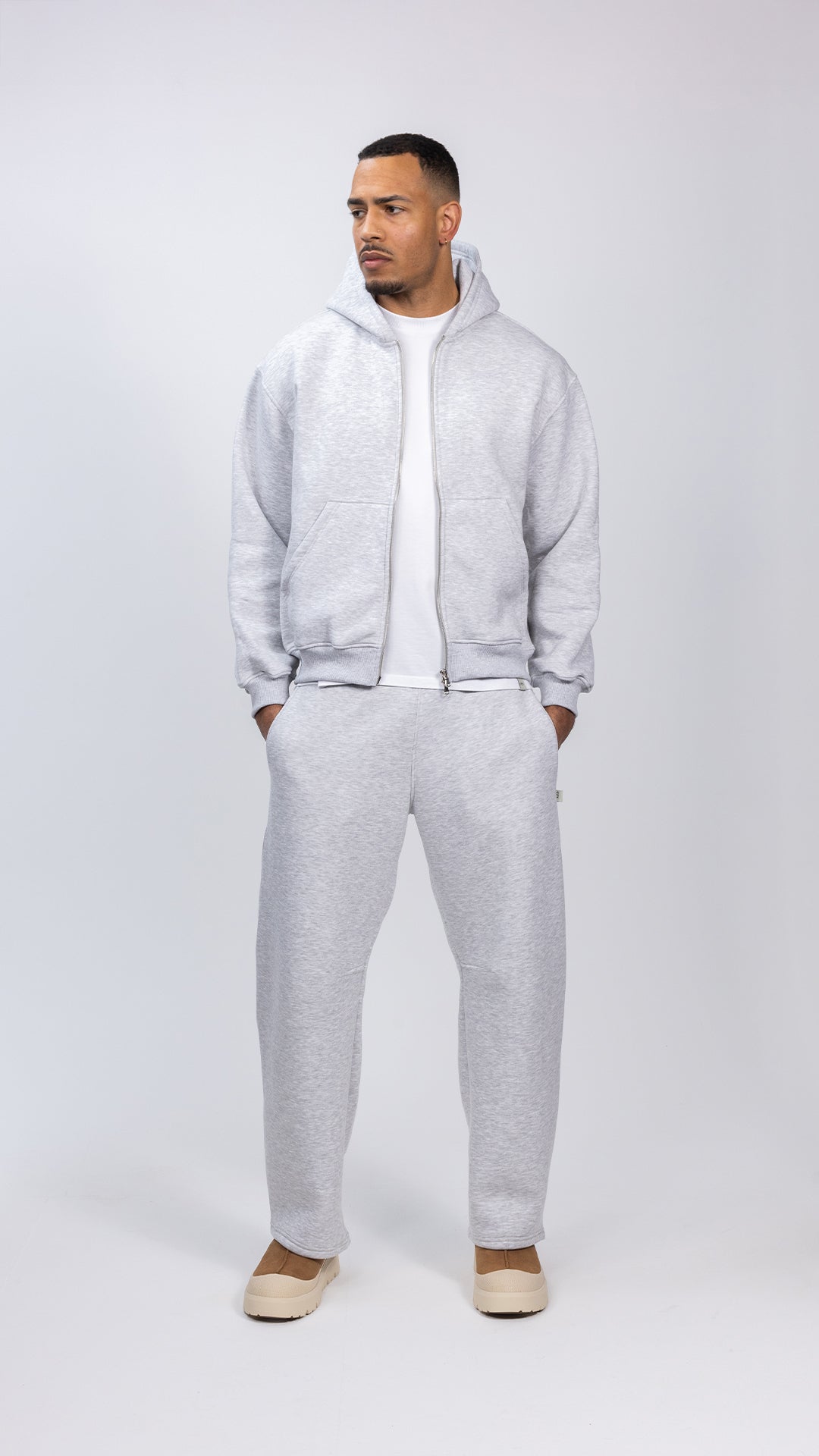Czy Double Zip Hoodie in Dove