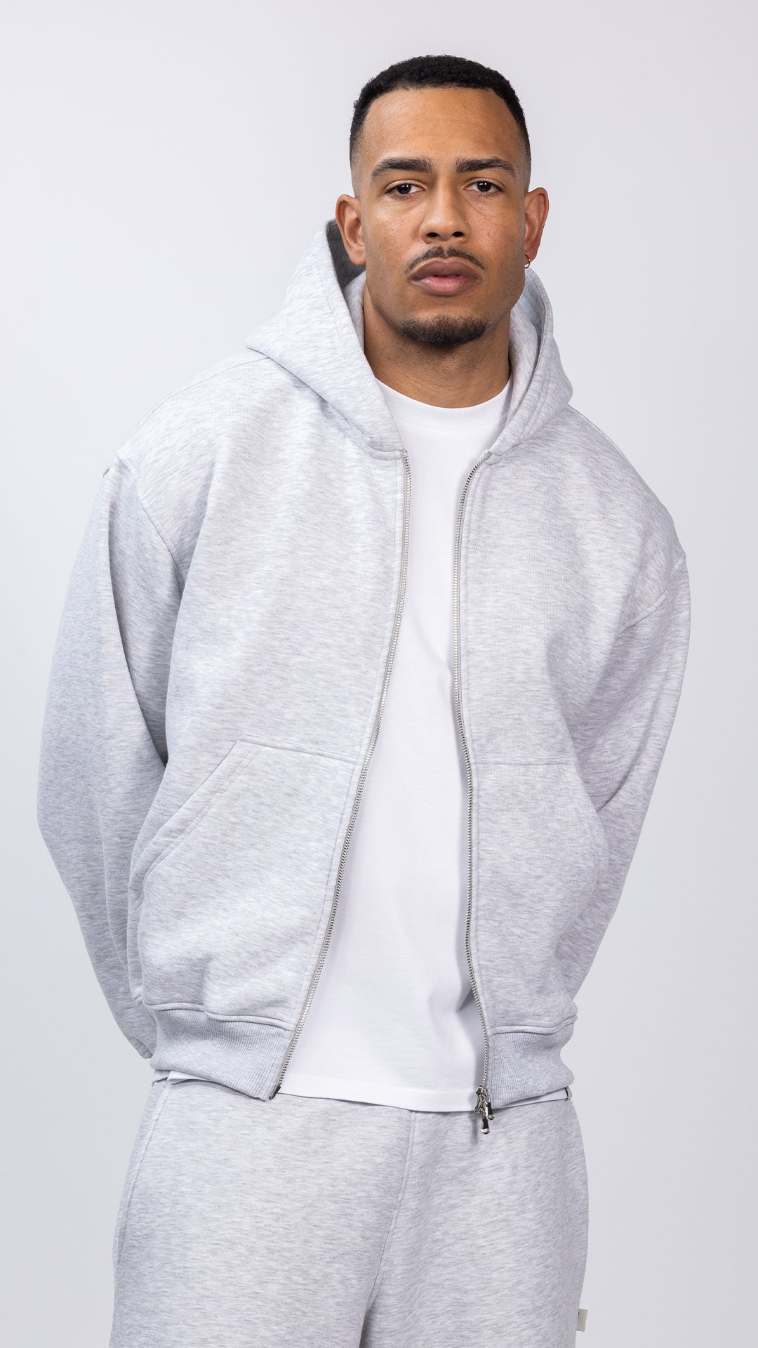 Czy Double Zip Hoodie in Dove