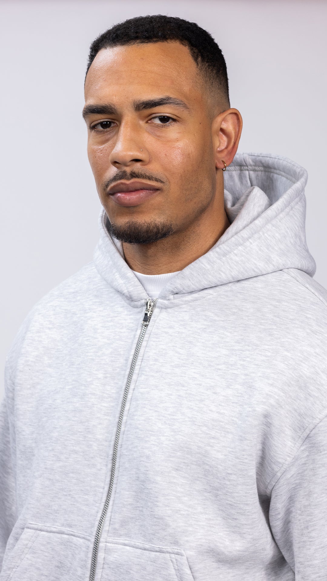 Czy Double Zip Hoodie in Dove