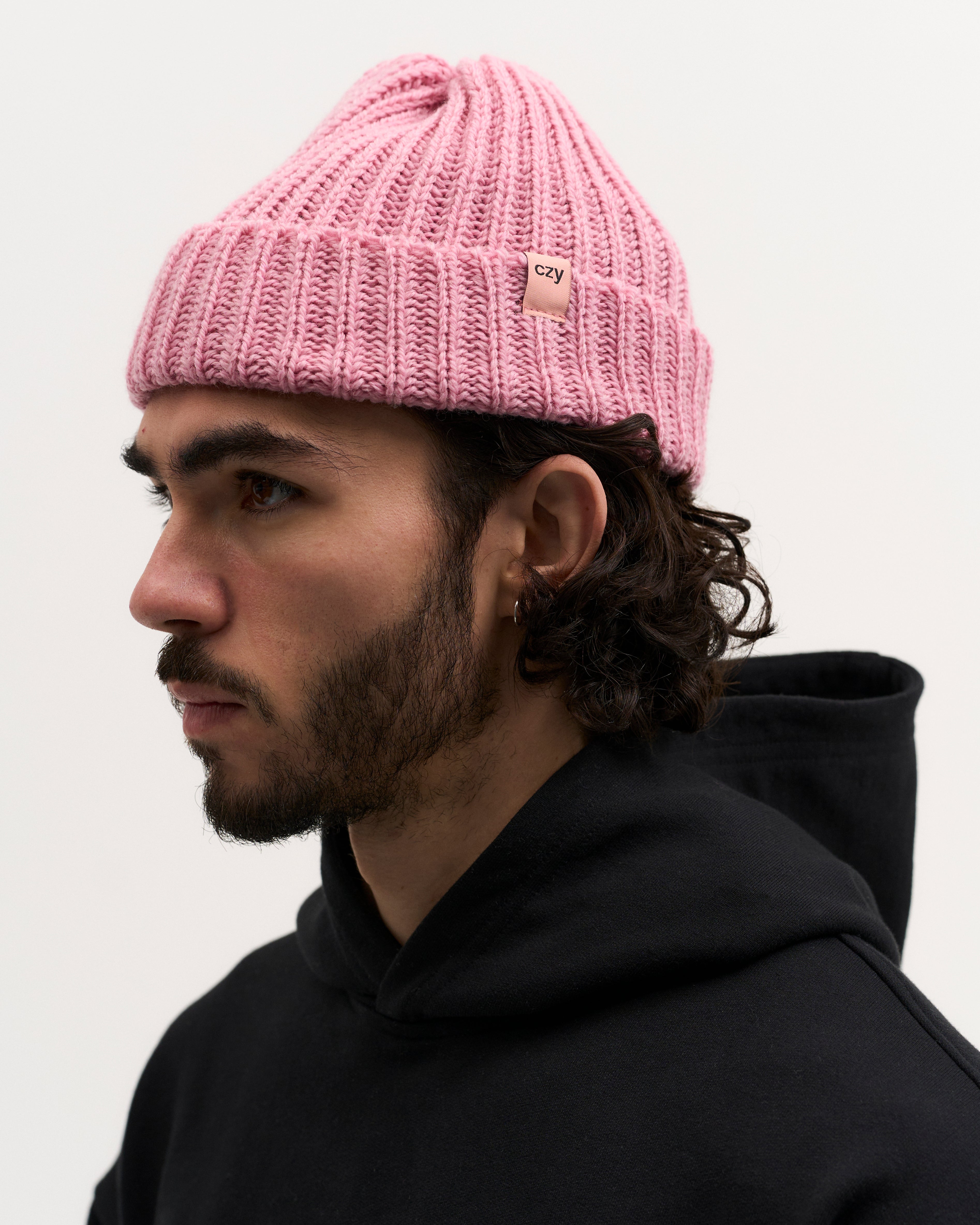 Czy Merino Wool Beanie in Pink