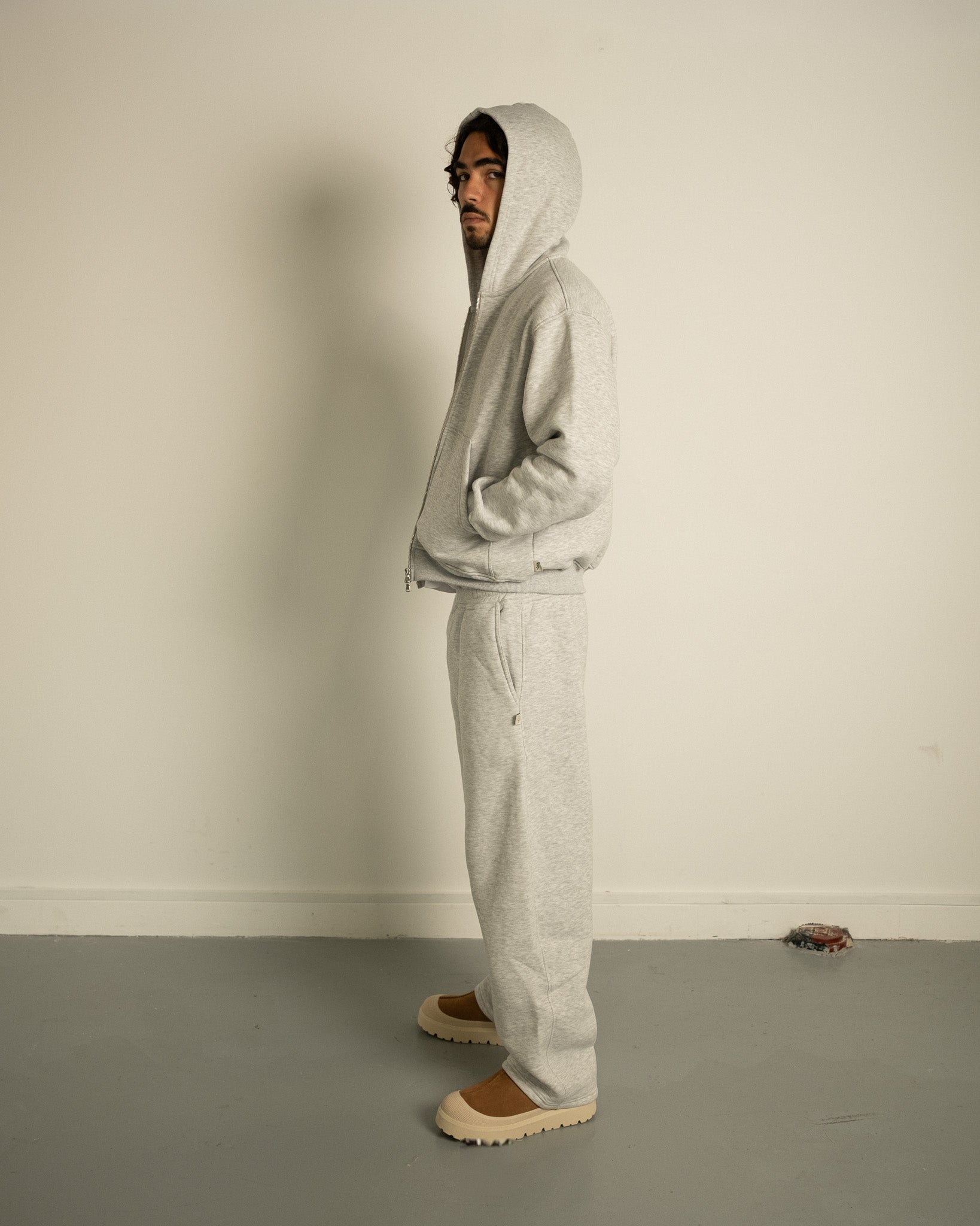 Czy Double Zip Hoodie in Dove